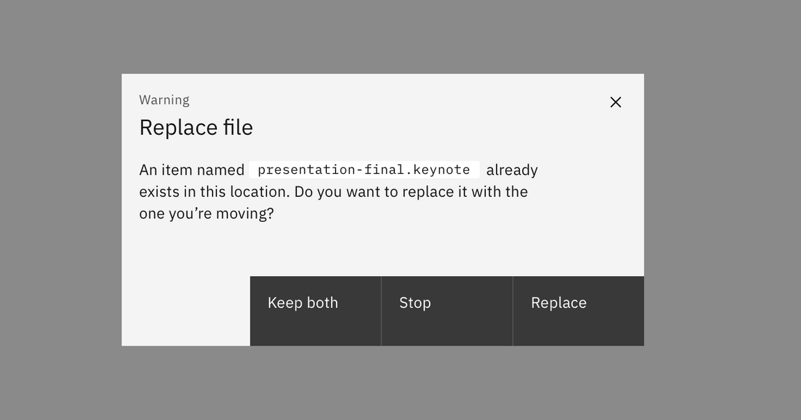 Three button modal example